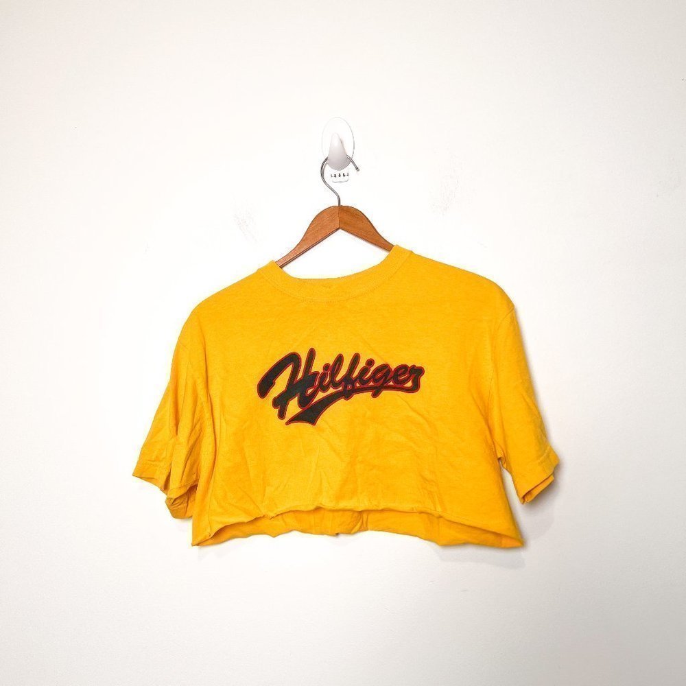 Tommy Hilfiger Y2K Reworked Yellow Graphic Crop Tee